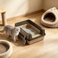 thumbnail image 7 of Blateno Semi Enclosed High Sides Cat Litter Box with Litter Scoop, Anti-Splash Detachable Plastic Kitten Toilet, Odor Control Filter Mat Large Capacity Litter Pan for Indoor Cats, 7 of 7