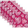 thumbnail image 6 of Dreamtimes Valentine's Day Love Heart Cloth Napkins Set of 1, Oversized Washable Reusable Polyester Dinner Table Napkins for Family, Restaurant, Party Decor, 20"x 20", 6 of 7