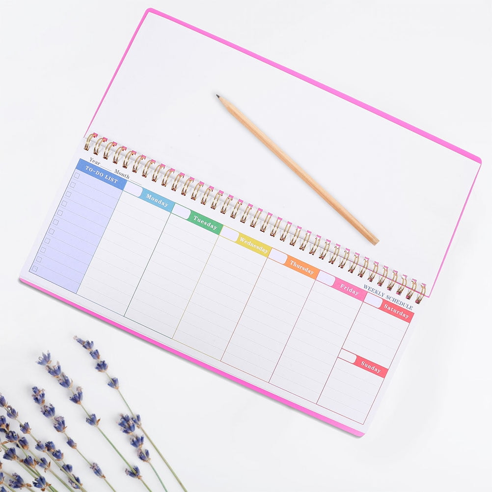 DEEPCRAFF 2-Pack Rosy Weekly Planner Notepad for Office Use with Elegant Minimalist Design and Organized Scheduling