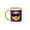 Green/White, variant on 3drose, Flirty Smiling Face with Black Sunglasses - Summer Flirt Smilie with Shades - Purple Background, 11oz Mug