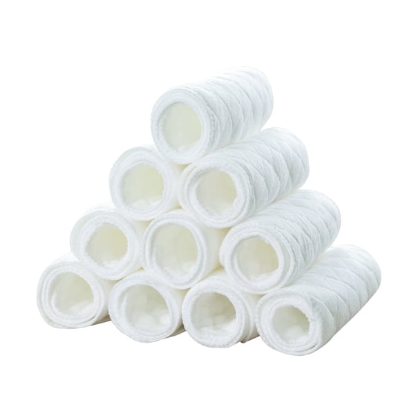 QARUN 10 pcs 3-Ply Cloth Diapers Reusable Washable Baby Cotton for Newborn 32x12 CM