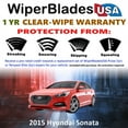 thumbnail image 2 of 2015 Hyundai Sonata Beam Wiper Blades Wipers w/1yr Warranty (Set of 2) (WiperBladesUSA), 2 of 5