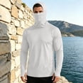 thumbnail image 2 of ZVNAΖH Men's UPF 50+ Sun Protection Hoodie Shirt, Long Sleeve with Built-in Face Cover & Thumb Holes for Fishing & Hiking, M-3XL, 2 of 9