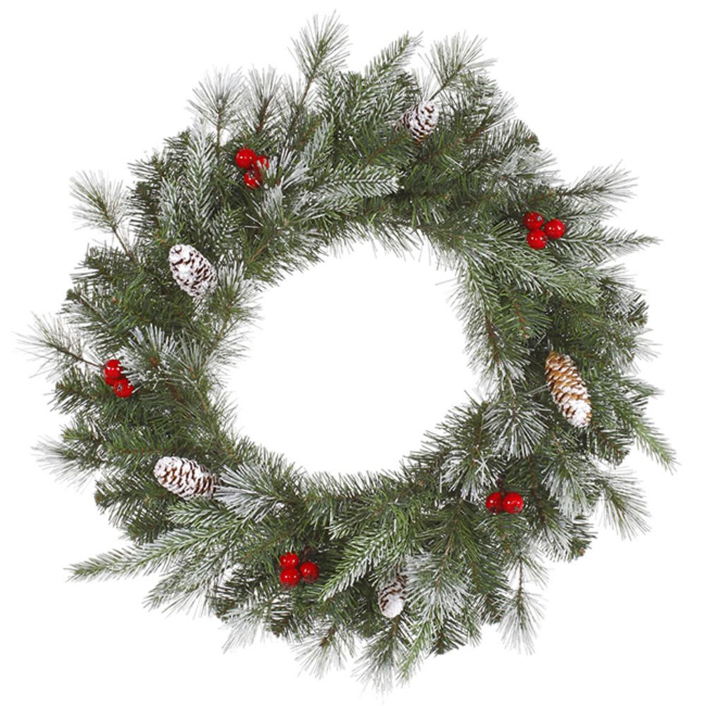 36" Frosted Pine Berry Artificial Christmas Wreath Unlit Walmart
