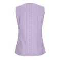 thumbnail image 2 of Bainana Women T Shirt Solid Color Sleeveless Crew Neck Basic Tee Comfortable Loose Fit Female Street Casual Wear Tops Clothes Light Purple Size L, 2 of 4
