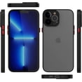 thumbnail image 4 of Case for iPhone 13 Pro Max Thin Shockproof Phone Case PC Back TPU Bumper [Protect from Fingerprint/Shock/Scratch/Slip] Translucent Matte Phone Cover for iPhone 13 Pro Max-Blue, 4 of 7