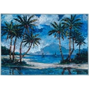 Tropical Island Palms Olivia's Home Accent Washable Rug 22" x 32" PR2-PB5008