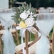 thumbnail image 3 of Ramo de flores de seda para respaldo de silla de boda | Decoración de rosas artificiales y hojas verdes | Accesorios florales para pasillos de hotel con lazo | Decoración romántica y duradera pa, 3 of 5