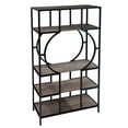 thumbnail image 2 of Southern Enterprises 68.25" Black and Brown Contemporary 5-Tier Bookcase, 2 of 3