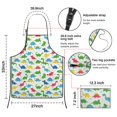 thumbnail image 3 of Colorful Dinosaur Paradise Pattern Apron-Garden Aprons for Women with Pockets-Cotton Linen Waterproof Kitchen Cooking Gardening Aprons Adjustable for Kitchen,Cooking,BBQ and Salon 33x27 Inch, 3 of 7