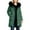 Green, variant on Erwazi Winter Puffer Coats for Women Zipper Hooded Long Down Jackets Quilted Parka Outerwear with Pockets