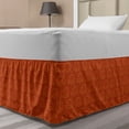 thumbnail image 1 of Ethnic Bed Skirt, Repetition Traditional Oriental Swirling Ornaments in Warm Colors, Elastic Bedskirt Dust Ruffle Wrap Around for Bedding Decor, 4 Sizes, Vermilion Orange, by Ambesonne, 1 of 2