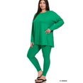 thumbnail image 2 of Zenana Women's Plus Size Soft Brushed Fabric Round Neck Long Sleeve Top & Leggings - 2 Pieces Set, 2 of 6