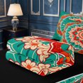 thumbnail image 5 of Erosebridal Dark Green Mandala Zipper Queen Comforter Set with Fitted Sheet and 2 Pillowcases,Colorful Ethnic Motif Zipper Bedding Set,Black Reversible,4 Pieces, 5 of 7