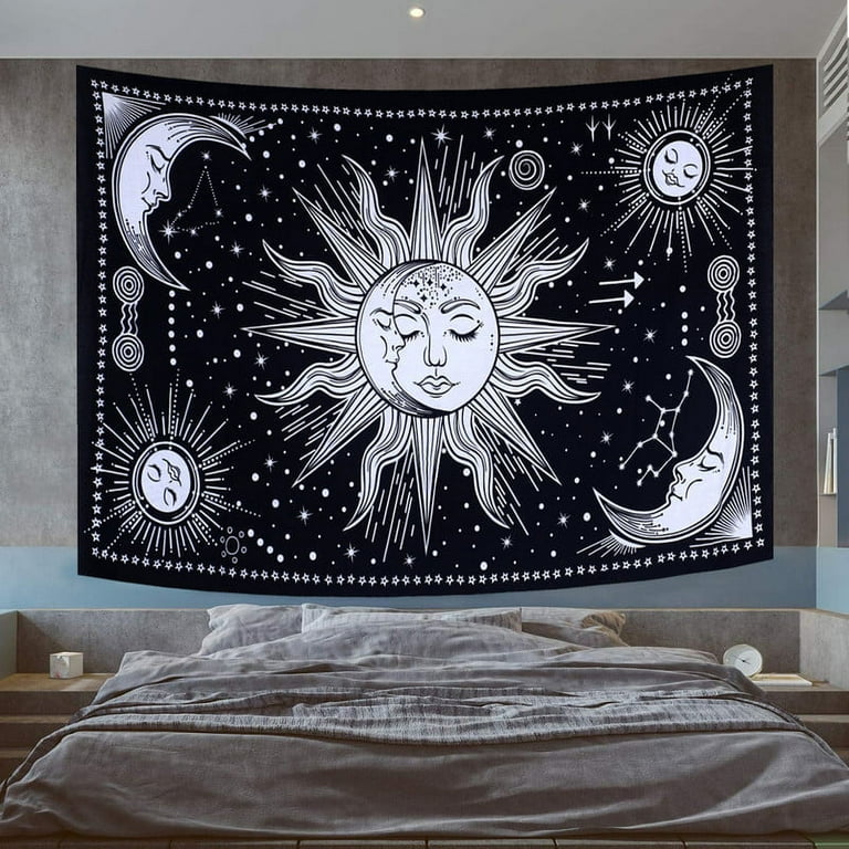 The Art Box Room Decor Wall Art Home Decor Tapestry For Bedroom Aesthetic Wall Decor Bedroom Accessories Aesthetic Room Decor Sun And Moon Psychedelic Mystic Tapestry Yoga Meditation Walmart