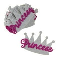 thumbnail image 1 of Foam Glitter Princess Crown Cutouts, Silver/Fuchsia, 5-Inch, 10-Count, 1 of 1