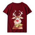 thumbnail image 1 of Mujeres Hombres O-cuello de manga corta Feliz Navidad Imprimir Familia Tops Camiseta Blusa Pompotops hfajkhk124293, 1 of 3