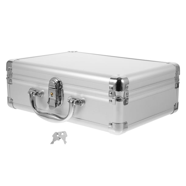 Maletín de aleación de aluminio, estuche rígido resistente, maletín de almacenamiento de herramientas de maquillaje