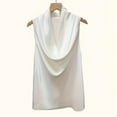 thumbnail image 6 of Women's Tops Dressy 2026 Satin Tank Tops Elegant Solid Color Casual Sleeveless Blouses Summer Cowl Neck Vest, 6 of 9