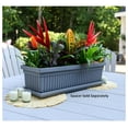 thumbnail image 3 of TiaGOC 24 Inch Venetian Rectangular Window Planter Box - Lightweight Plastic Indoor Outdoor Plant Pot with Drainage for Windowsill, , Flowers, Black, 3 of 6