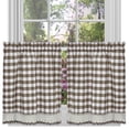 thumbnail image 1 of Par de niveles de cortinas para ventana Ergode Buffalo Check 58x24 Taupe, 1 of 2