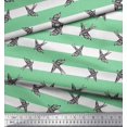 thumbnail image 2 of Soimoi Green Rayon Fabric Stripe & Flying Swift Bird Fabric Prints By Yard 56 Inch Wide, 2 of 3