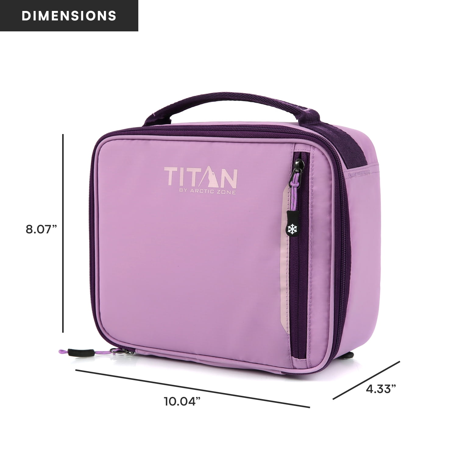Titan by Arctic Zone Fridge Cold Horizontal Insulated Lunch Box with Reusable Ice Walls - Lavender