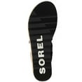 thumbnail image 4 of SOREL Womens Black Mixed Media 1-1/2" Cork-Like Platform Crisscross Stretch Straps Arch Support Cushioned Cameron Round Toe Wedge Slip On Leather Slingback Sandal 9.5, 4 of 4