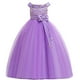 thumbnail image 1 of Vestido de novia con solapa y hombros descubiertos, vestido largo para niña de las flores, disfraz de fiesta infantil, vestido de princesa, 1 of 6