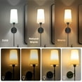 thumbnail image 2 of Battery Operated Wall Sconces with Remote Control,Wall Sconces Set of Two,3000K-5000K 3 Colors Rechargeable Wireless Wall Light for Bedroom, Hallway, 2 of 6