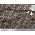 thumbnail image 2 of Soimoi Brown Rayon Fabric Diamond & Triangle Geometric Printed Craft Fabric by the Yard 58 Inch Wide, 2 of 3