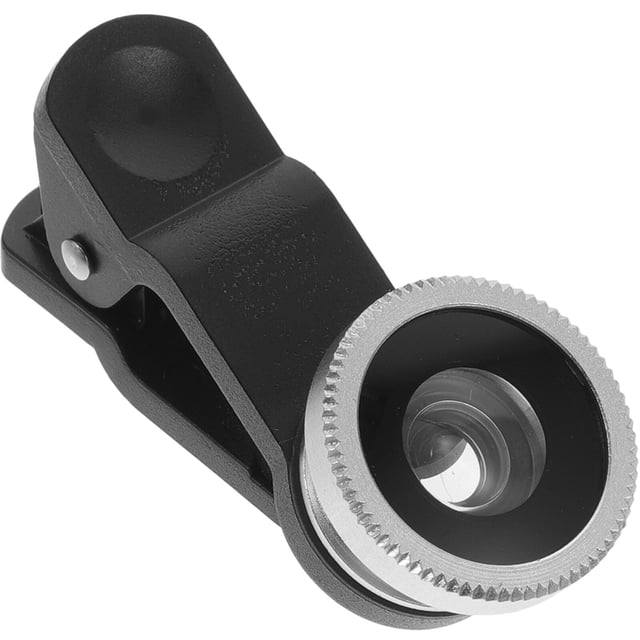EeaseMX Lente universal portátil para cámara de teléfono celular, gran angular, macro y ojo de pez, 3 en 1, compatible con iPhone 6S/7/8/X (plateado).