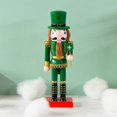 thumbnail image 2 of DecoracióN Cascanueces Figura de Madera Cascanueces Verde Roral Figuras DíA de San Patricio Cascanueces, 2 of 5