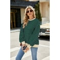 thumbnail image 6 of XCHQRTI Women's Striped Oversized Sweatshirt Color Block Pullover Y2K Casual Shirt Top, 6 of 10