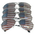 thumbnail image 2 of GrinderPUNCH 4 Pairs Adult Silver Frame Aviator Sunglasses, American Flag Print, Unisex, Patriot Mirror Lens, 2 of 4