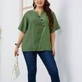 thumbnail image 4 of Kadahis Womens Plus Size Shirts Half Sleeve V Neck Blouses Tunic Tops, 4 of 5