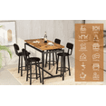 thumbnail image 6 of MIERES 35" Counter Height Dining Table Set, Kitchen Counter Height Table & 4 PU Leather Upholstered Stools with Backrest Space-Saving Dining Room Table Set for Small Space, 6 of 14