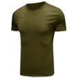 thumbnail image 3 of YYDGH Mens Short Sleeve Crew Neck T-Shirt Contrast Trim Knit Slim-Fit Tees Top Green L, 3 of 5