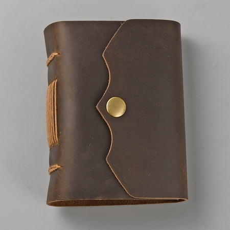 1 pc Leather Notebook Travel Journal with Kraft Paper Rectangle Coconut Brown 110x85x42mm