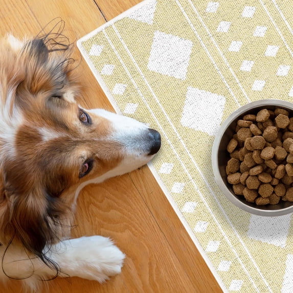 SussexHome Pets Ultra-Thin Cat and Dog Litter Mat for Litter Box - Washable Soft Natural Cotton Cat and Dog Feeding Mat - Paws-Kind Slip Resistant Place Mat - 2' x 3'
