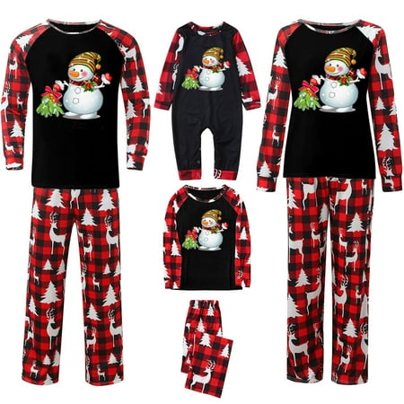 

Plus Size Family Christmas Matching Pajamas Set Cartoon Deer Plaid Sleepwear Loungewear Christmas Pajamas For Men Women Kid Baby Guvpev Baby 9 Months