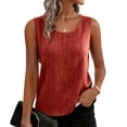 thumbnail image 5 of Women's Cotton Linen Tank Tops Casual Loose Sleeveless Gauze Shirts Plus Size Boho Summer 2026 Clothing Wine 2XL, 5 of 8