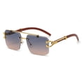 thumbnail image 1 of Gafas de sol retras sin marco del marco del cuadrado del haz doble de las gafas de sol de la cabeza del leopardo, hechas de PC, 1 of 5