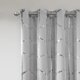 thumbnail image 3 of Raina Total Blackout Metallic Print Grommet Top Window Curtain Panel Thermal Insulated Light Blocking Drape for Bedroom Living Room and Dorm, 50x84, Grey/Silver, 3 of 7