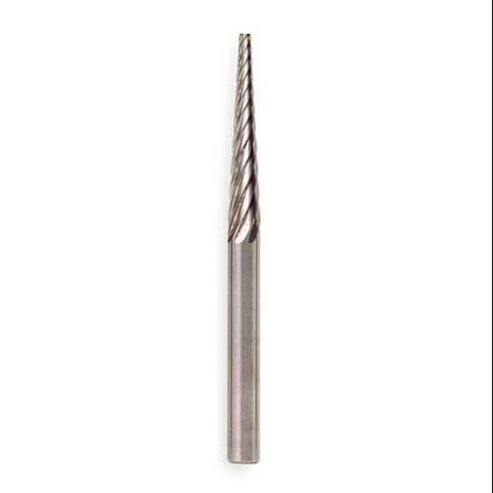 WIDIA METAL REMOVAL Carbide Bur,Pointed Tree,1/4 In, M40419