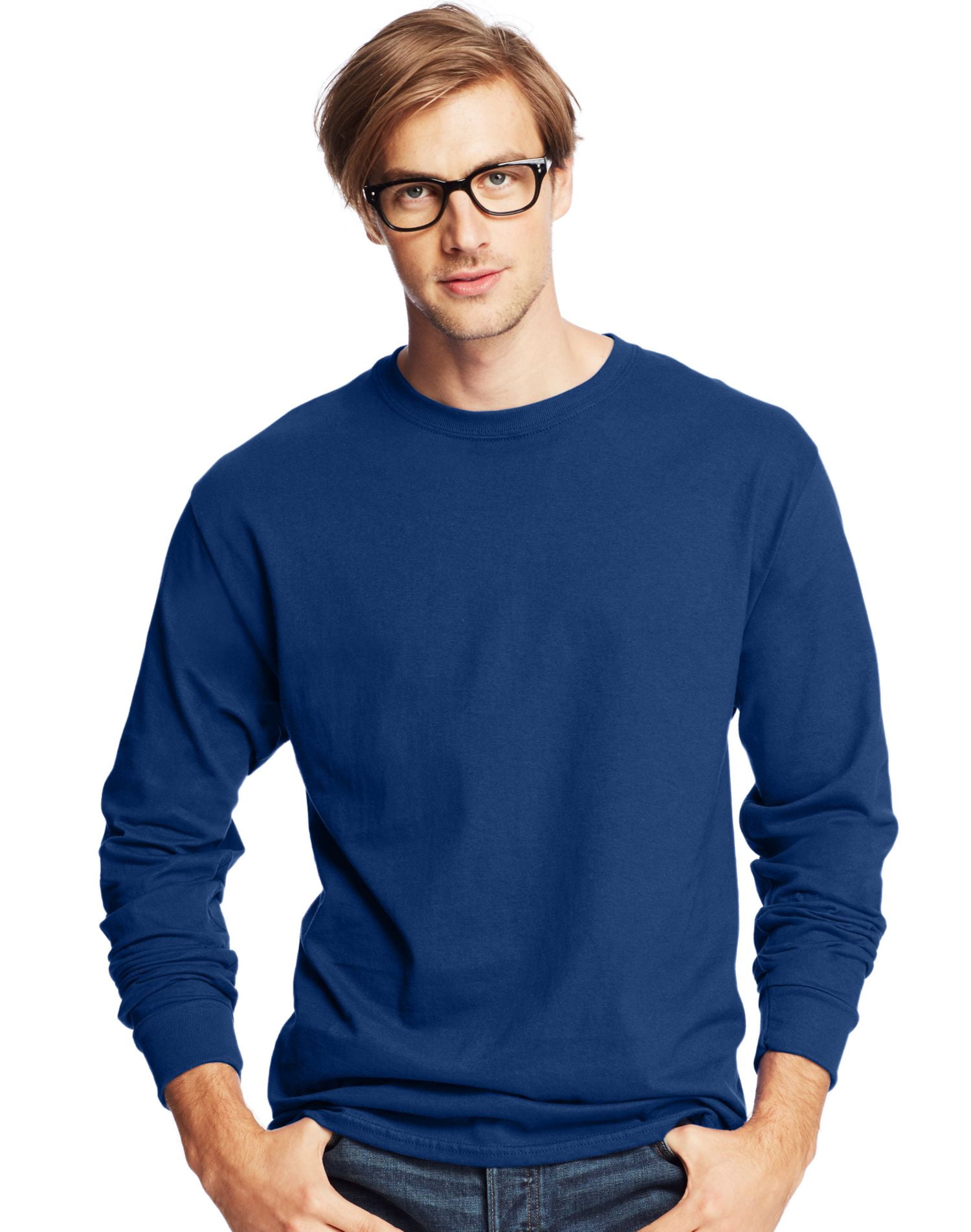 Hanes Hanes Mens ComfortSoft 4Pack LongSleeve Crewneck TShirts, L