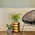 thumbnail image 5 of Modern Round  End Table, Hand Sculpted, Gold Finished Metal, 13.5 D x 14.75 H Inches, 6 lbs. (34 D x 37.5 H cm), 5 of 6