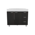 thumbnail image 2 of FM FURNITURE Darien Base Cabinet, Double Door Cabinet, Three Drawers, Four Legs, 2 of 6