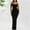 Black, variant on Women Spaghetti Straps Bodycon Maxi Dress Open Backless Slit Cocktail Dress Sleeveless Evening Party Long Dress