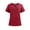 Red, variant on Dursoulink Short Sleeve V-neck Caregiver Shirt for Men, Solid Color with Chest Pocket, Polyester Spandex Blend, Breathable Uniform Top for Healthcare Professionals